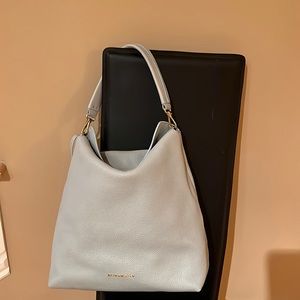 Preowned Burberry Grainy Leather Medium Pale Blue Shoulder Bag/Hobo/Tote